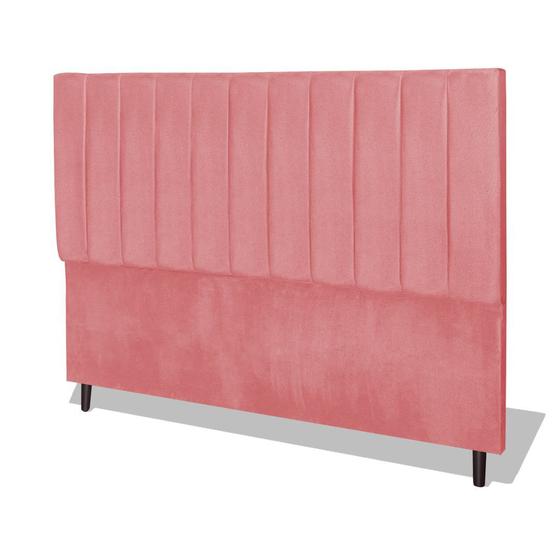 Imagem de Cabeceira Estofada Box Casal Queen Size Encosto Para Cama Leblon 164x126 CM Rosa JBE Móveis