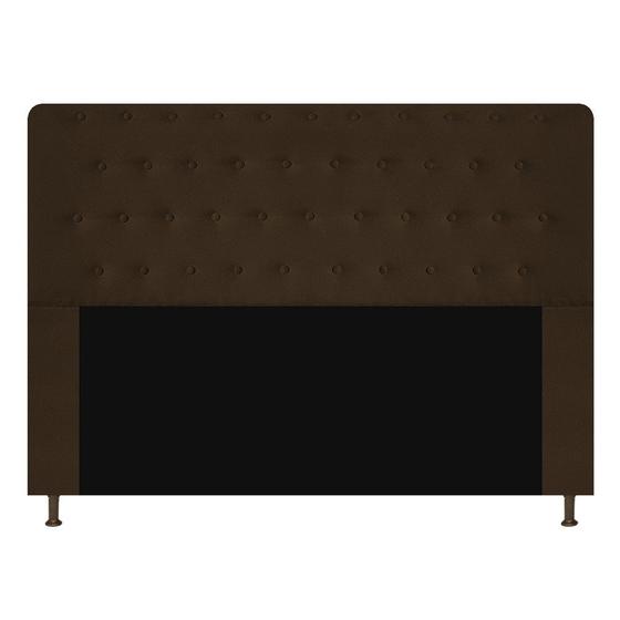 Imagem de Cabeceira Estofada Brenda 140 cm para Cama Casal com Botonê  Suede Marrom