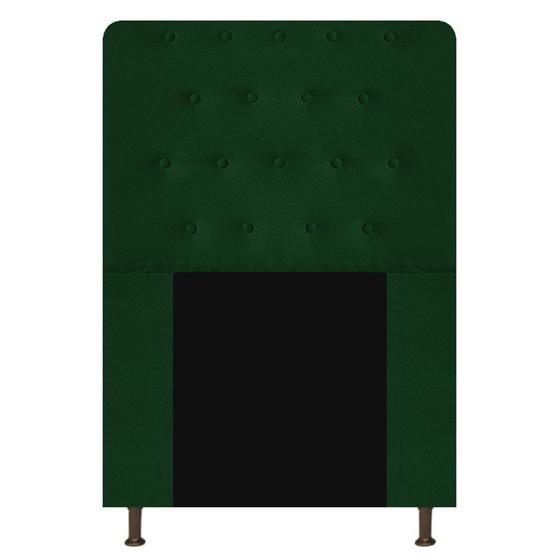 Imagem de Cabeceira Estofada Brenda 90 cm Solteiro Com Botonê  Suede Verde - Damaffê Móveis