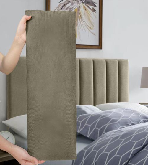 Imagem de Cabeceira Estofada Cama Box Casal 140 cm Madri Suede - Placas Decorativas Estofadas