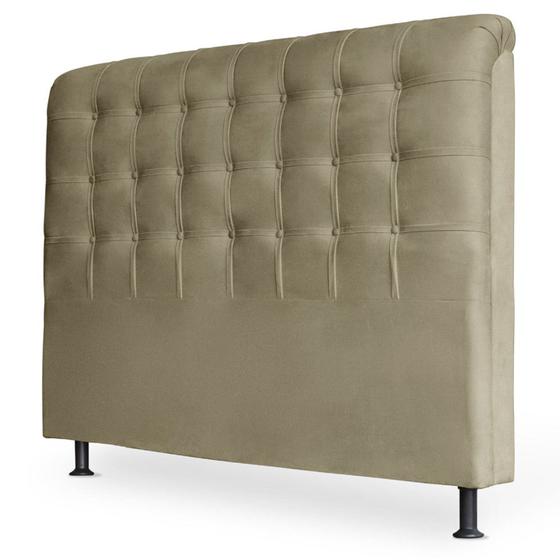 Imagem de Cabeceira Estofada Cama Box Casal King Louise 195cm Suede Bege Escuro - Abmaza