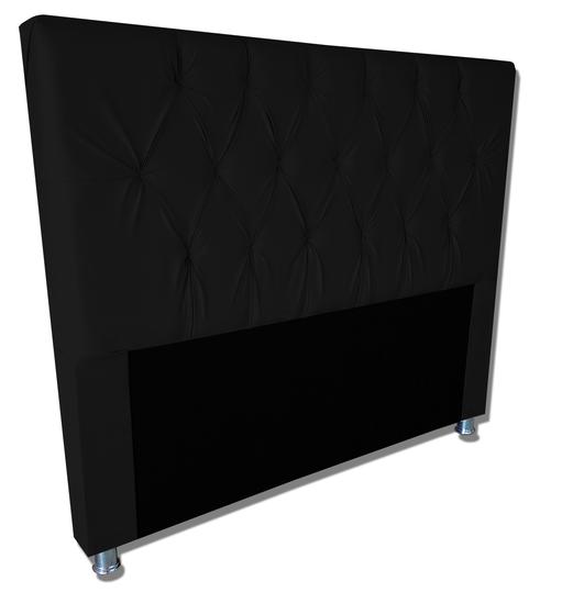 Imagem de Cabeceira estofada cama box casal para quarto Rafaela 140 cm Preto Suede-Anchar Interiores