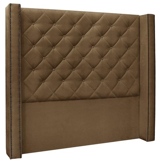 Imagem de Cabeceira Estofada Cama Box Casal Queen Size Alteza 160cm Suede Caramelo - Desk Design