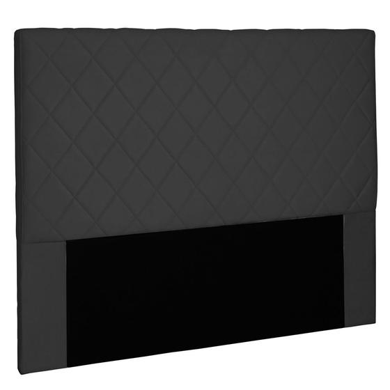 Imagem de Cabeceira Estofada Cama Box Casal Queen Size Esmeralda 160cm Suede Preto - Desk Design