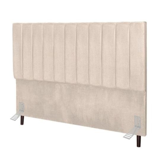 Imagem de Cabeceira Estofada Cama Box King 195 cm Lídia Suede E Frame