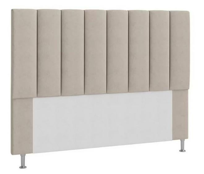 Cabeceira Estofada Cama Box Queen 160 cm Carla - Bege Menor preço em Cabeceira Estofada Cama Box Queen 160 cm Carla - Bege