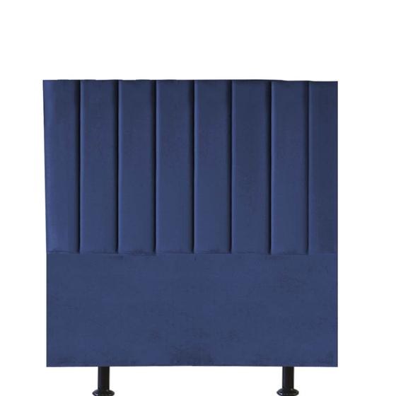 Imagem de Cabeceira Estofada Cama Box Solteiro Carla 90cm Suede Azul