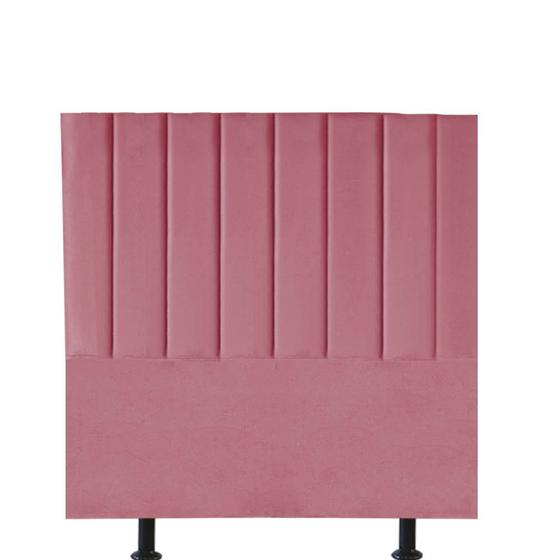Imagem de Cabeceira Estofada Carla 100 cm Solteiro Quarto para Cama Box Suede Rosa Bebê - Damaffê Móveis