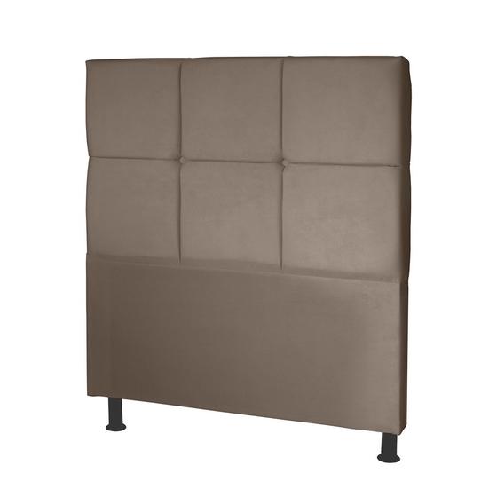 Imagem de Cabeceira Estofada Carol 90 Cm Solteiro Com Capitonê Suede Cappuccino - Móveis Mafer