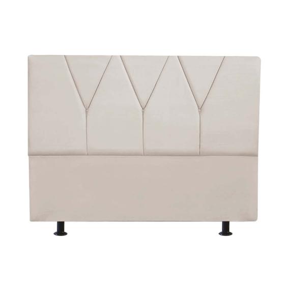 Imagem de Cabeceira Estofada Casal 140CM Jade Suede Bege - D A DECOR