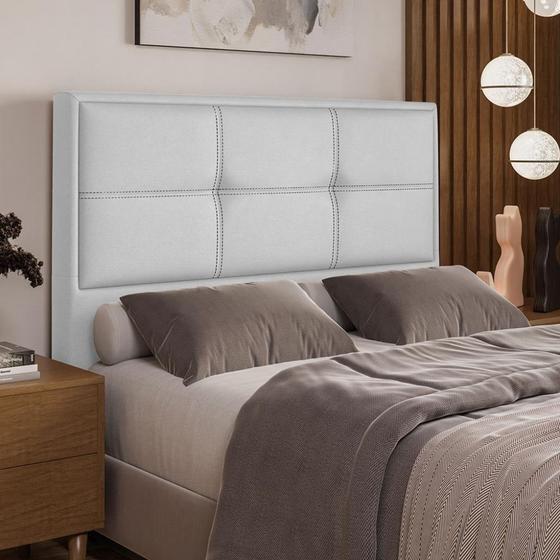 Cabeceira Estofada Casal 140cm material sintético Monte Carlo Dobuê Menor preço em Cabeceira Estofada Casal 140cm material sintético Monte Carlo Dobuê