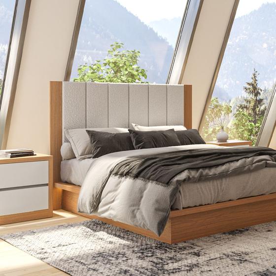 Cabeceira Estofada Casal Reta Basic J23 Freijó - Dalla Costa Menor preço em Cabeceira Estofada Casal Reta Basic J23 Freijó - Dalla Costa