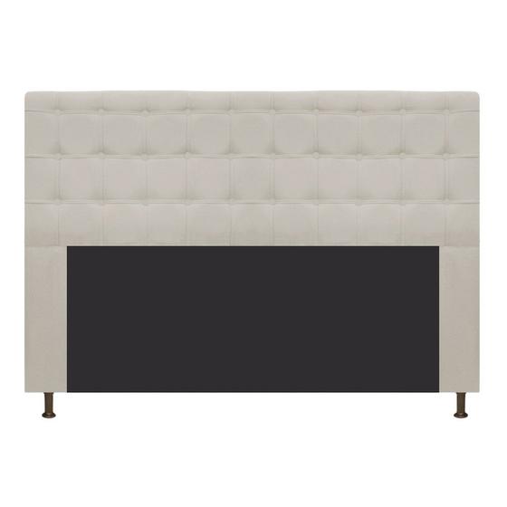 Imagem de Cabeceira Estofada Dama 140 cm Casal Com Botonê Suede Bege - ADJ Decor