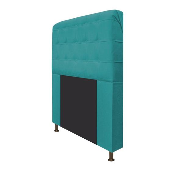 Imagem de Cabeceira Estofada Dama 160 cm Queen Size Com Botonê Suede Azul Turquesa - KDAcanto Móveis