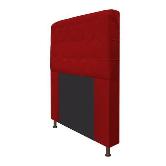 Imagem de Cabeceira Estofada Dama 160cm para Cama Queen Size Botonê material sintético Vermelho - KDAcanto Móveis