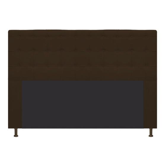 Imagem de Cabeceira Estofada Dama 160cm para Cama Queen Size Botonê Suede Marrom