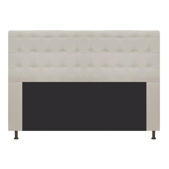 Imagem de Cabeceira Estofada Dama 195 cm King Size Com Botonê Suede Bege - ADJ Decor