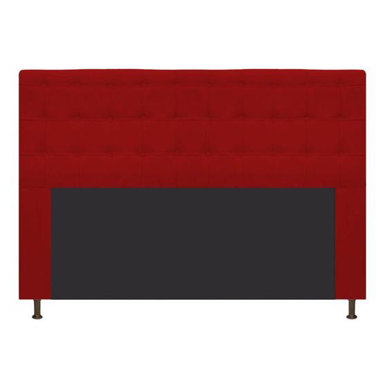Imagem de Cabeceira Estofada Dama 195 cm King Size Com Botonê Suede Vermelho - Damaffê Móveis