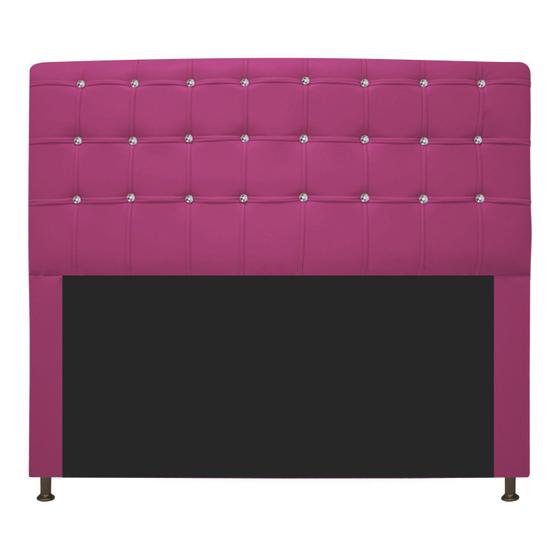 Imagem de Cabeceira Estofada Dama 195 cm para Cama King Size com Strass Corano Pink