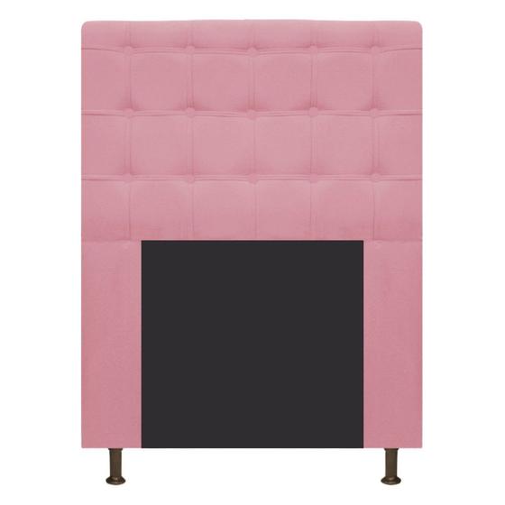 Imagem de Cabeceira Estofada Dama 90 cm para Cama Solteiro com Botonê  Suede Rosa Bebê - KDAcanto Móveis