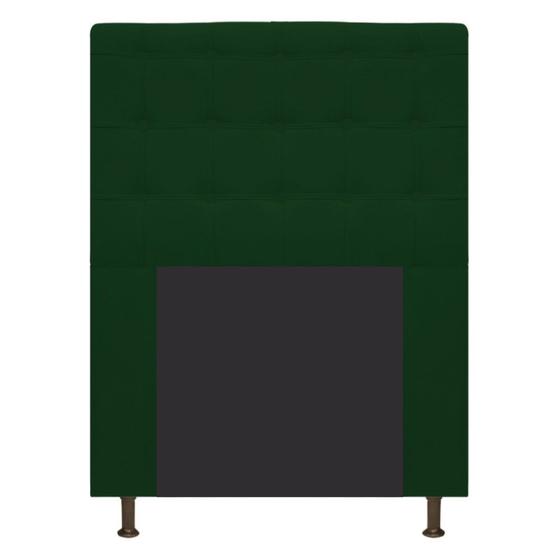 Imagem de Cabeceira Estofada Dama 90 cm para Cama Solteiro com Botonê  Suede Verde - Damaffê Móveis