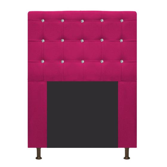 Imagem de Cabeceira Estofada Dama 90 cm para Cama Solteiro com Strass  Suede Pink - Damaffê Móveis