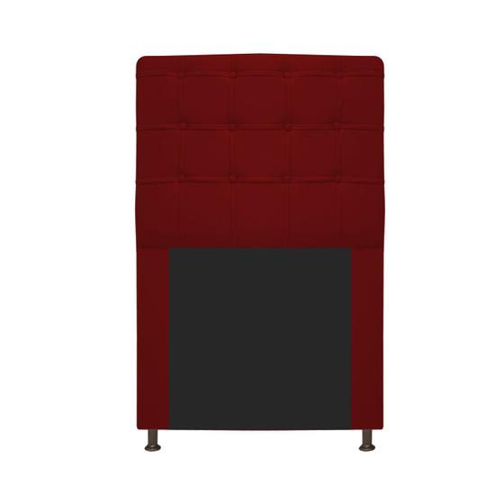 Imagem de Cabeceira Estofada Dama 90 cm Solteiro Com Botonê Corano Vermelho - ADJ Decor