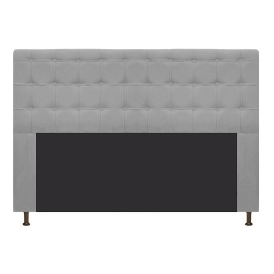 Imagem de Cabeceira Estofada Dama Capitonê 160 cm para Cama Box Queen Suede Cinza para Quarto - AM Decor