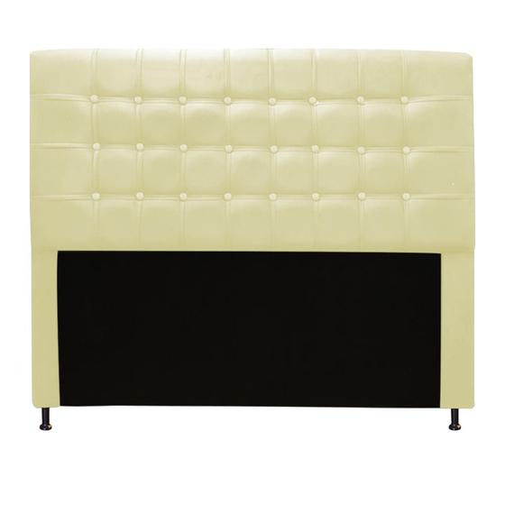 Imagem de Cabeceira Estofada Dama com Capitonê  140 cm Casal Quarto para Cama Box material sintético Bege - Dama com Capitonêffê Móveis