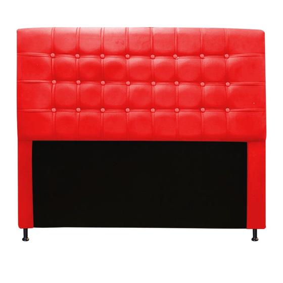 Imagem de Cabeceira Estofada Dama com Capitonê  195 cm King Size Quarto para Cama Box material sintético Vermelho - Dama com Capitonêffê Móveis