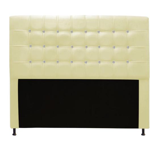 Imagem de Cabeceira Estofada Dama com Strass  195 cm King Size Quarto para Cama Box Suede Bege - Dama com Strassffê Móveis