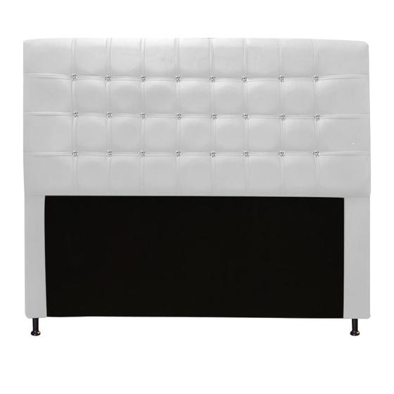 Imagem de Cabeceira Estofada Dama com Strass  195 cm King Size Quarto para Cama Box Suede Branco - Dama com Strassffê Móveis