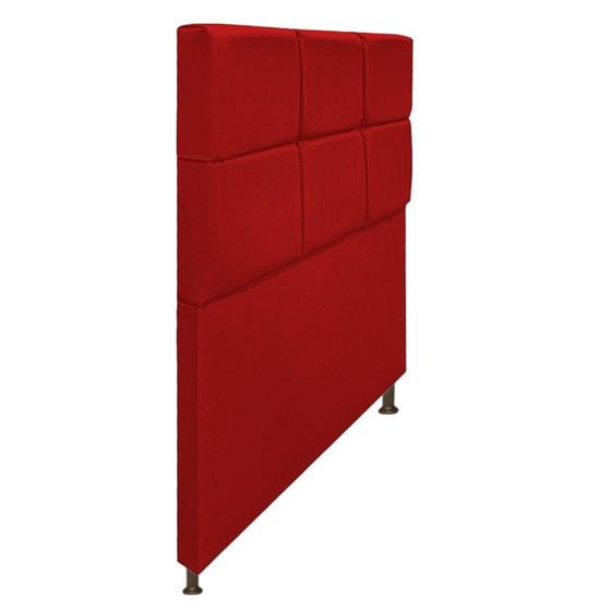 Imagem de Cabeceira Estofada Damares 100cm para Cama Solteiro Botonê material sintético Vermelho - KDAcanto Móveis