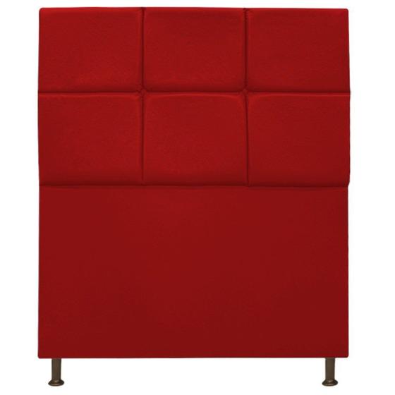 Imagem de Cabeceira Estofada Damares 100cm para Cama Solteiro Botonê Tecido Sintético Vermelho