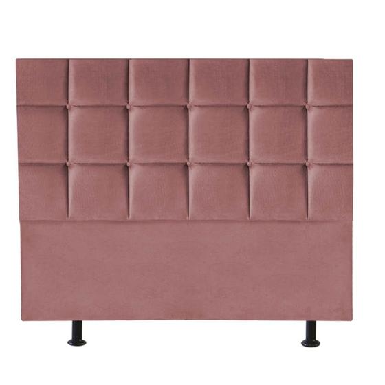 Imagem de Cabeceira Estofada Damares 140 cm Casal Quarto para Cama Box Suede Rose Gold - KDAcanto Móveis