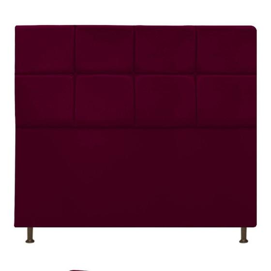 Imagem de Cabeceira Estofada Damares 160 cm para Cama Queen Size com Botonê Suede Bordô