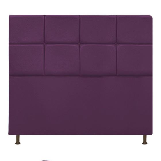 Imagem de Cabeceira Estofada Damares 160 cm para Cama Queen Size com Botonê Suede Roxo - Damaffê Móveis