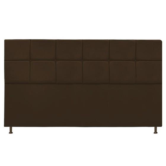 Imagem de Cabeceira Estofada Damares 160cm para Cama Queen Size Botonê Suede Marrom