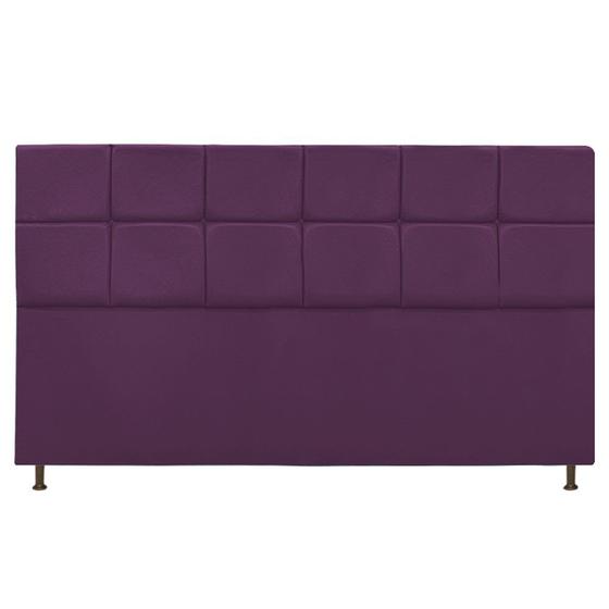 Imagem de Cabeceira Estofada Damares 195 cm King Size Com Botonê Suede Roxo - ADJ Decor