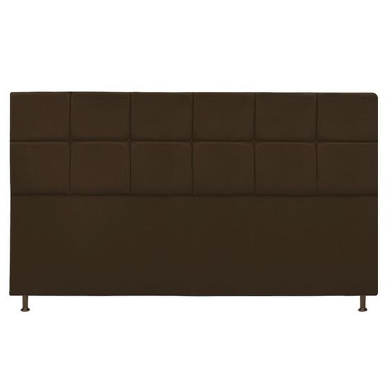 Imagem de Cabeceira Estofada Damares 195 cm para Cama King Size com Botonê Suede Marrom