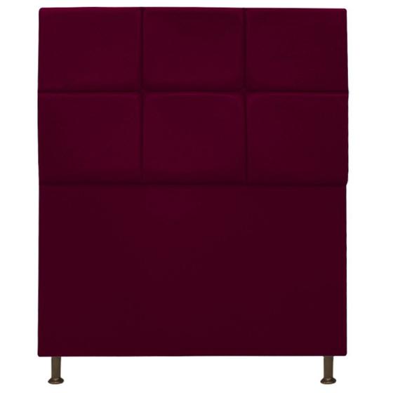 Imagem de Cabeceira Estofada Damares 90 cm Solteiro Com Botonê  Suede Bordô - ADJ Decor