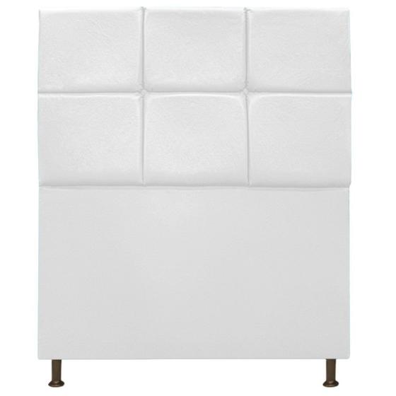 Imagem de Cabeceira Estofada Damares 90 cm Solteiro Com Botonê  Suede Branco - Doce Sonho Móveis