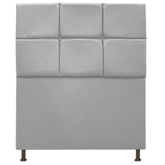 Imagem de Cabeceira Estofada Damares 90 cm Solteiro Com Botonê  Suede Cinza - Damaffê Móveis