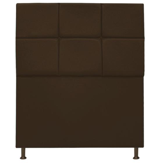 Imagem de Cabeceira Estofada Damares 90 cm Solteiro Com Botonê Suede Marrom - ADJ Decor