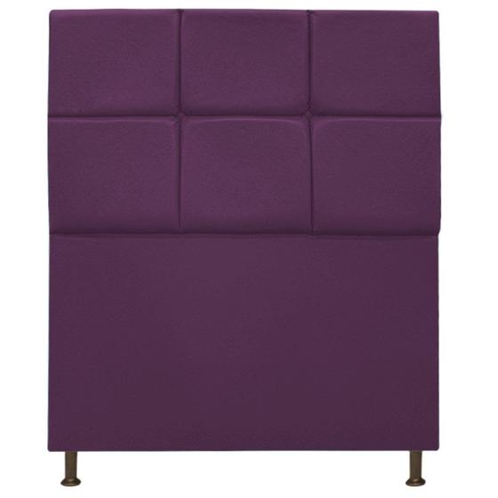 Imagem de Cabeceira Estofada Damares 90 cm Solteiro Com Botonê  Suede Roxo - Amarena Móveis