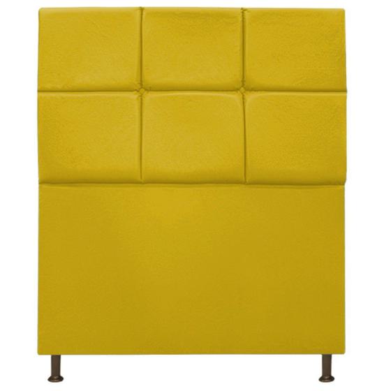 Imagem de Cabeceira Estofada Damares 90cm para Cama Solteiro Botonê material sintético Amarelo