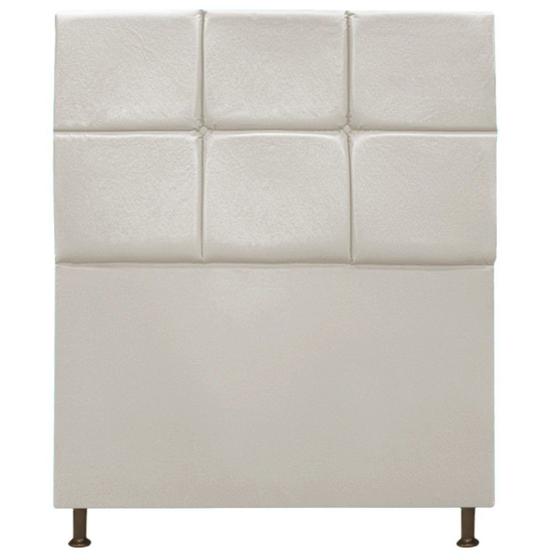 Imagem de Cabeceira Estofada Damares 90cm Solteiro Botonê material sintético Bege - Damaffê Móveis