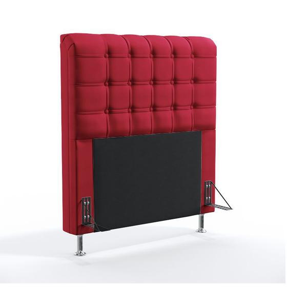 Imagem de Cabeceira Estofada Decorativa Para Cama Box Dama 90 Para Cama de Solteiro Suede Vermelho Aradecor