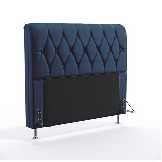 Cabeceira Estofada Decorativa Para Cama Box Sirius 140 Para Cama de Casal Suede Azul Marinho Aradecor Menor preço em Cabeceira Estofada Decorativa Para Cama Box Sirius 140 Para Cama de Casal Suede Azul Marinho Aradecor