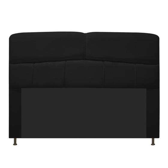 Imagem de Cabeceira Estofada Donna 140 cm para Cama Casal  Suede Preto